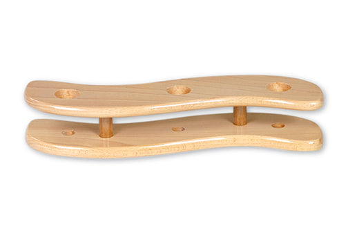 Natural 12"x3"x2" Round Thermal Wooden Brush Display Stand